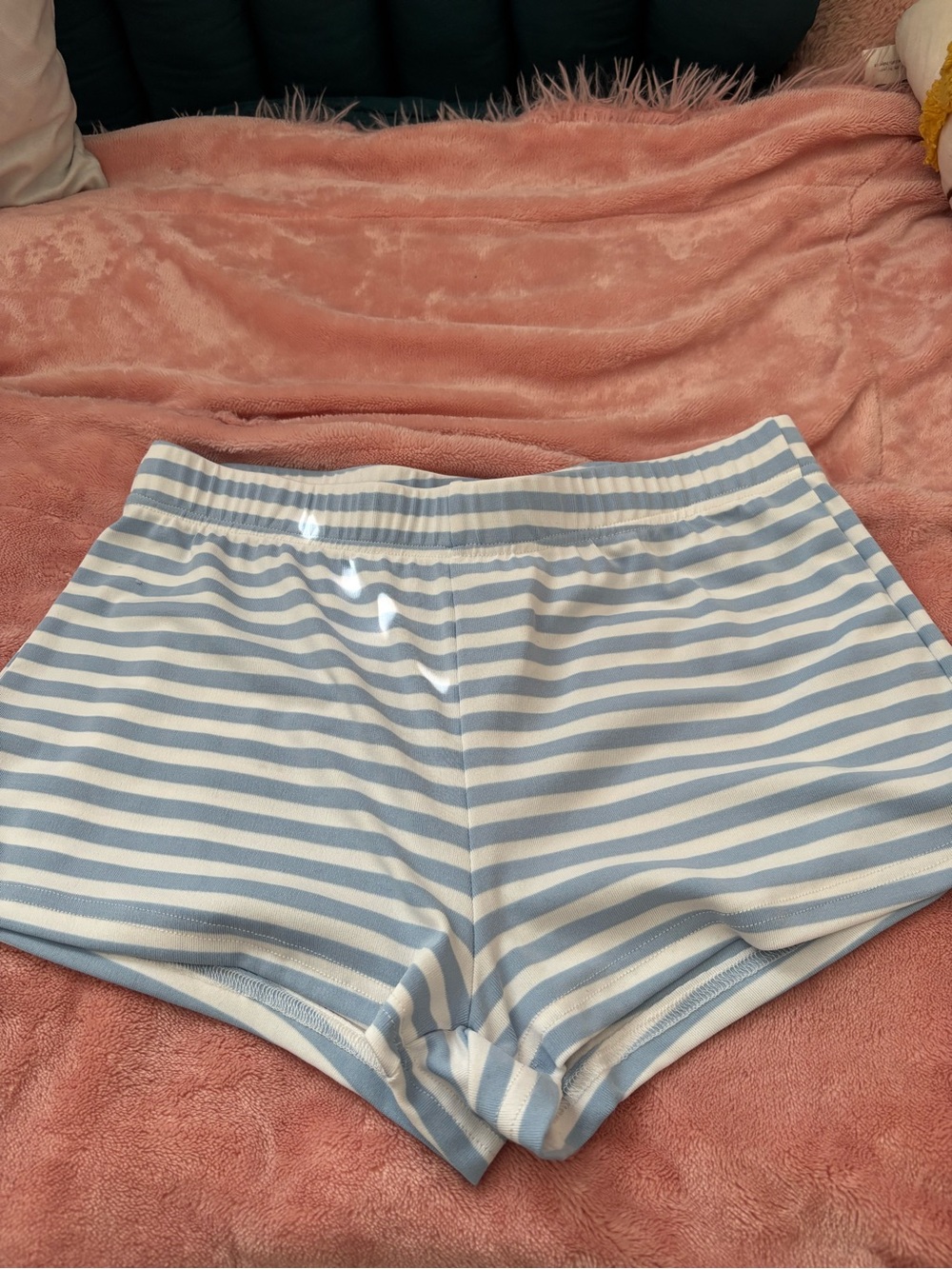 Old Navy Women's Striped Sleep Shorts - Light Blue & White